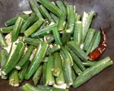 A picture of step 2 of Bhindi Bhaaji /Bhendi ko Tarkari/ Bhindi Sabzi.