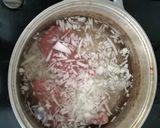 A picture of step 1 of Tajik style beef and veg soup.