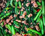 ผัดผักบุ้งกะปิหมูสับ วิธีทำสูตร 5 รูป