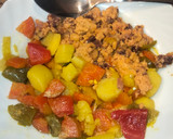Foto del paso 2 de la receta: Mix de Verduras al Curry con revuelto de Huevos y Jamón