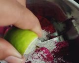A picture of step 1 of Dragon fruit fizz.