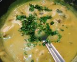 A picture of step 5 of Punjabi kadhi pakora thali.