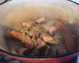 A picture of step 3 of Chinese Cabbage Stew with Potatoes, Carrots, Onions, Sausage, and Bacon.
