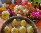 A picture of step 4 of Cashew coconut modak.