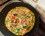 A picture of step 4 of Noodles pizza.