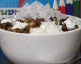 A picture of step 1 of Moong Nadiya(MoongCoconut).
