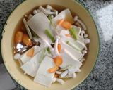 Foto langkah ke 4 dari resep Tahu kukus jamur shimeji putih.