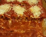 A picture of step 12 of Taisen's lasagna roll ups.