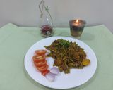 A picture of step 2 of Guar beans veg.