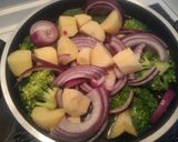 Foto del paso 1 de la receta: Crema de brócoli, cebolla morada y patata