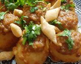 A picture of step 3 of Khatay aloo.