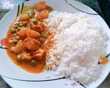 A picture of step 2 of Rice with Aloo matar Vegetable.