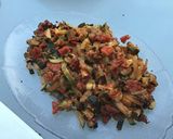Une image de l'étape 8 de Tomates et courgettes sauce mozzarella sautées à la plancha.