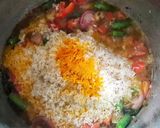 A picture of step 5 of Simple String beans rice bath.