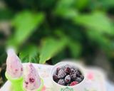 A picture of step 4 of No churn mulberry swirl ice cream.