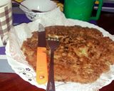 A picture of step 2 of Chapati mayai.