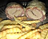 Mozzarellával, sonkával és gombával töltött szűzérme recept fázis 4 fotója