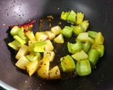 A picture of step 2 of Notey Shaak Ghonto (Green Amaranth and Mixed Vegetables Curry).