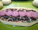 Ślimaczki drożdżowe z pieczarkami, serem i salami krok przepisu 3 zdjęcie
