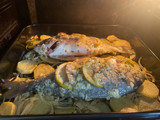 Dorada al horno con patata panadera
