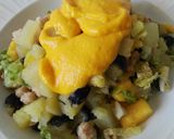 Foto del paso 7 de la receta Ensalada de patata, mango, soja, lechuga y mayonesa de zanahoria
