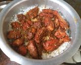 A picture of step 3 of Chicken tikka biryani with boondi raita.