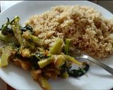 A picture of step 7 of Stir fried Broccoli with Brown Rice.
