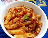 A picture of step 8 of Pasta Arabiatta.