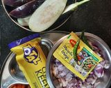 A picture of step 1 of Stuffed Begun Bharta.