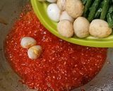 Foto langkah ke 3 dari resep Sambal Campur (Tahu, Teri, Telur Puyuh, Kacang Panjang).