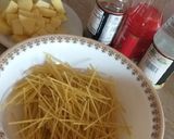 A picture of step 1 of Potato spaghetti.