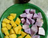 A picture of step 1 of Chatpata purple yam and potato.