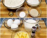 A picture of step 2 of No knead baked donuts with 2 different glaze.