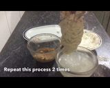 A picture of step 3 of Zinger burger recipe restaurant style.