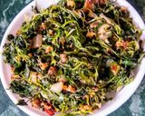 A picture of step 6 of Chaulai Saag with Bodi.