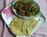 A picture of step 7 of Bharwa parwal ki sabji with besan.