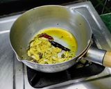 A picture of step 5 of Drumstick Saag with Moong dal and grated Coconut.