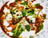 A picture of step 7 of Lapsi tikki dahi chat.