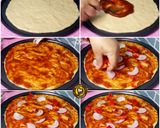 A picture of step 3 of Cheese Burst Veggies And Chicken Pizza From Scratch.