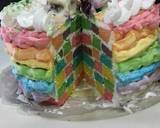 Rainbow checkerboard steam cake langkah memasak 12 foto