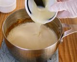 A picture of step 5 of Easy! Caramel Banana Milk Pudding.