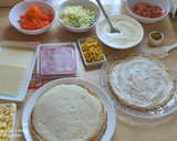 Foto del paso 4 de la receta: Torre de panqueques con jamón, queso y verduras