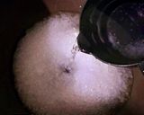 A picture of step 2 of Custard Powder Halwa.