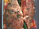 صينية سمك دينيس مشوي 🐠🐟🥔🍅