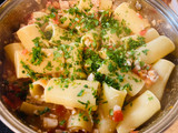 Paccheri tészta halas raguval