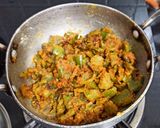 A picture of step 3 of Capcicum dry sabzi.