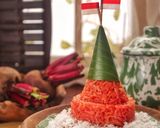 Foto langkah ke 4 dari resep Ketan Kelapa Merdeka ala Betawi (ketan kelapa merah putih).