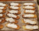 A picture of step 8 of Lentil Salad Crostini with Chevre and Prosciutto.