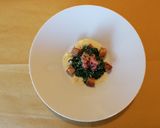 Foto del passaggio 5 della ricetta Fonduta di erborinato con guanciale ed erbette