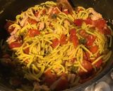 Une image de l'étape 6 de Gratin de spatzles au thon, poivrons rouges et emmental en panure épicée.
